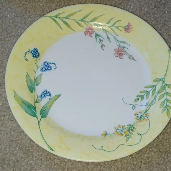 Corelle Sun Garden Two 9" Dinner Plates & Two 7 1/4" Desert Yellow Floral 4Pc - Picture 3 of 9